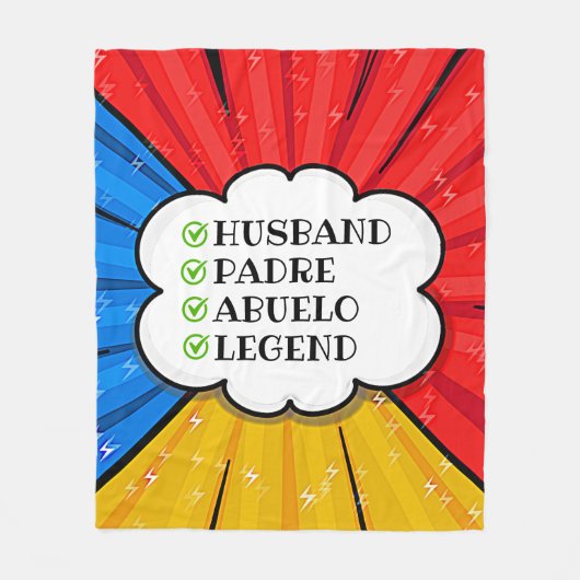 TEKST Eisband Padre Abuelo Legend Comic wijzigen Fleece Deken (Voorkant)