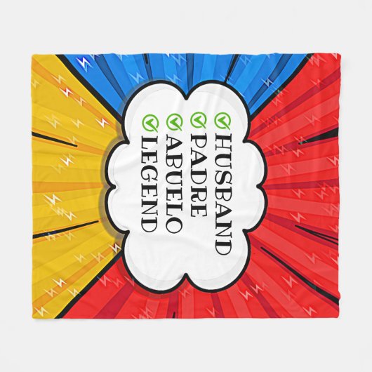 TEKST Eisband Padre Abuelo Legend Comic wijzigen Fleece Deken (Voorkant (Horizontaal))