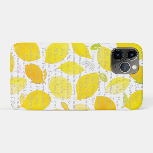  tekst en afbeelding modern citrusgeel Case-Mate iPhone case (Achterkant (horizontaal))