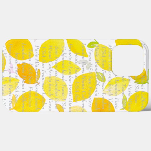  tekst en afbeelding modern citruspatroon Case-Mate iPhone case (Achterkant (horizontaal))