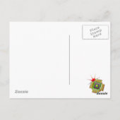 Tekst en bloemen van het vredesteken voor Retro Briefkaart (Achterkant)