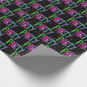 Tekst en Confetti op zwart Cadeaupapier (Hoek)