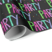 Tekst en Confetti op zwart Cadeaupapier (Rol Hoek)