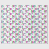 Tekst en Confetti van de partij op wit Cadeaupapier (Vlak)