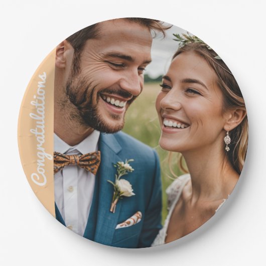 Tekst en foto Aangepaste Gepersonaliseerde Feestfo Papieren Bordje (Voorkant)