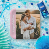 Tekst en foto Aangepaste gepersonaliseerde partij  Papieren Bordje (Feest)