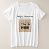 Tekst en foto,  Comfy Plus Size T-Shirt (Design voorkant)