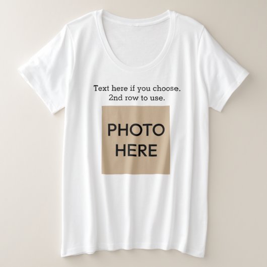 Tekst en foto,  Comfy Plus Size T-Shirt (Design voorkant)
