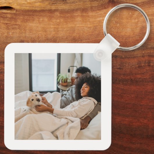 Tekst en foto gepersonaliseerd sleutelhanger (Achterkant)