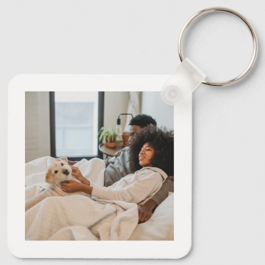 Tekst en foto gepersonaliseerd sleutelhanger (Achterkant)