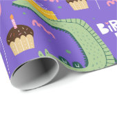 Tekst en foto van Alligator Pattern Birthday Party Cadeaupapier (Rol Hoek)