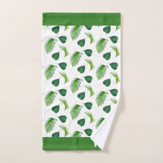 Tekst en groene bladeren op witte badhanddoek Se Bad Handdoek (Handdoek)