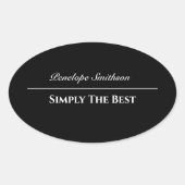  tekst en kleuren - Basis zwart-wit Ovale Sticker (Voorkant)