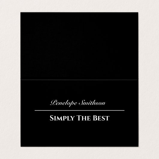  tekst en kleuren - Basis zwart-wit Visitekaartje (Buitenkant ongevouwen)