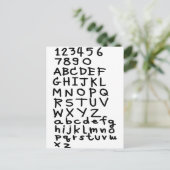 Tekst en nummer ABC Briefkaart (Staand voorkant)