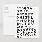 Tekst en nummer ABC Briefkaart (Voorkant / Achterkant)