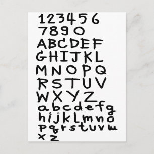 Tekst en nummer ABC Briefkaart