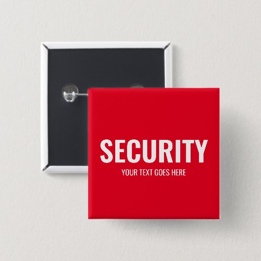tekst en ontwerp beveiliging Sjabloon rood Vierkante Button 5,1 Cm (Voorkant /achterkant)
