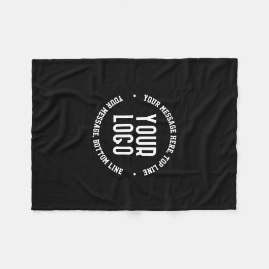 tekst en uw geüploade Logo of Afbeelding Fleece Deken (Voorkant (Horizontaal))