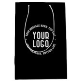  tekst en uw geüploade Logo of Afbeelding Medium Cadeauzakje (Voorkant)