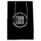  tekst en uw geüploade Logo of Afbeelding Medium Cadeauzakje (Achterkant)