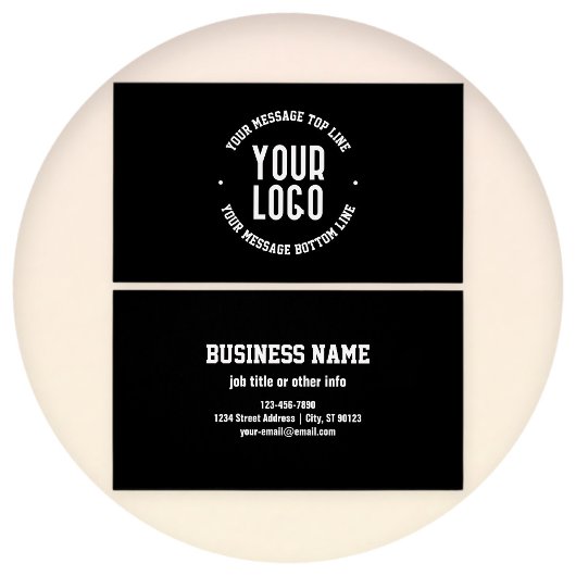 tekst en uw geüploade Logo of Afbeelding Visitekaartje