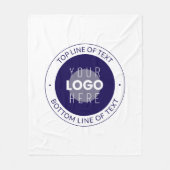  tekst en uw Logo | Donkerblauw Paarse Fleece Deken (Voorkant)