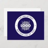  tekst en uw Logo | Donkerblauw Paarse Informatiekaartje (Voorkant / Achterkant)