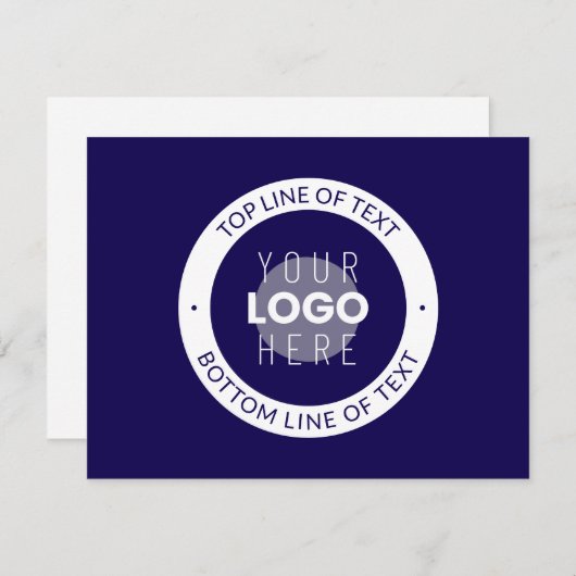  tekst en uw Logo | Donkerblauw Paarse Informatiekaartje (Voorkant / Achterkant)