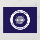  tekst en uw Logo | Donkerblauw Paarse Informatiekaartje (Voorkant)