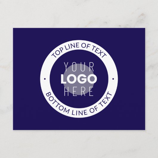  tekst en uw Logo | Donkerblauw Paarse Informatiekaartje (Voorkant)