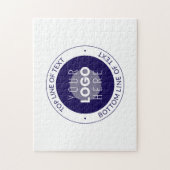 tekst en uw Logo | Donkerblauw Paarse Legpuzzel (Verticaal)