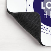 tekst en uw Logo | Donkerblauw Paarse Muismat (Hoek)