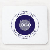 tekst en uw Logo | Donkerblauw Paarse Muismat (Voorkant)