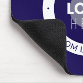  tekst en uw Logo | Donkerblauw Paarse Muismat (Hoek)