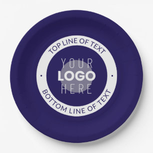 tekst en uw Logo Donkerblauw Paarse Papieren Bordje