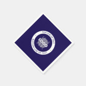  tekst en uw Logo | Donkerblauw Paarse Servet (Hoek)
