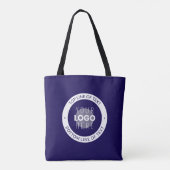  tekst en uw Logo | Donkerblauw Paarse Tote Bag (Achterkant)
