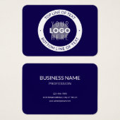  tekst en uw Logo | Donkerblauw Paarse Visitekaartje (Voorkant /achterkant)