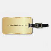  tekst Faux Gold Sjabloon Elegant Bagagelabel (Voorkant horizontaal)