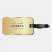  tekst Faux Gold Sjabloon Elegant Bagagelabel (Achterkant horizontaal)