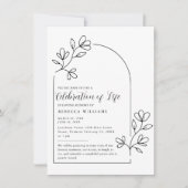 Tekst Floral Arch Celebration of Life Invitation Kaart (Voorkant)