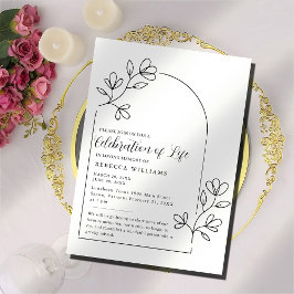 Tekst Floral Arch Celebration of Life Invitation Kaart