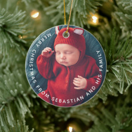  tekst & foto Elegant Merry Kerstmis Keramisch Ornament