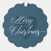  tekst & foto Elegant Merry Kerstmis Ornament Kaart (Achterkant)