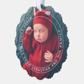  tekst & foto Elegant Merry Kerstmis Ornament Kaart (Links)