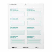 Tekst gebaseerd op teal groen verzendlabel voor be (Full Sheet)