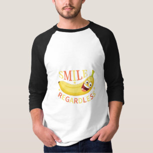 Tekst-gebaseerde banaan lachende aangepaste typogr t-shirt
