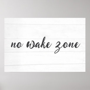 Tekst 'Geen kielzog zone' op hout Poster