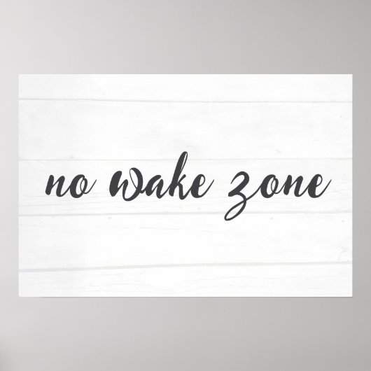 Tekst 'Geen kielzog zone' op hout Poster (Voorkant)